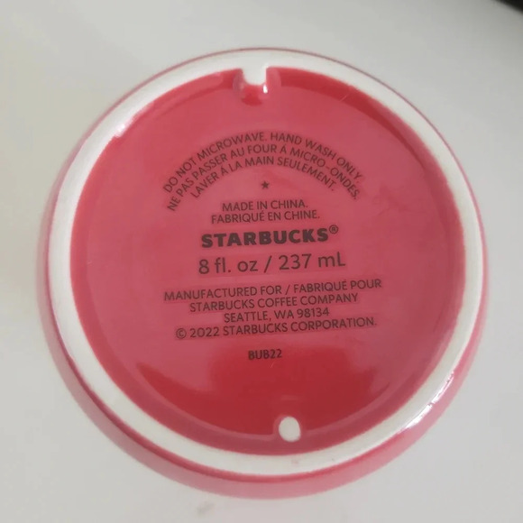 2022 Starbucks 8oz Red Ceramic Christmas Holiday Travel Cup. - Picture 6 of 7